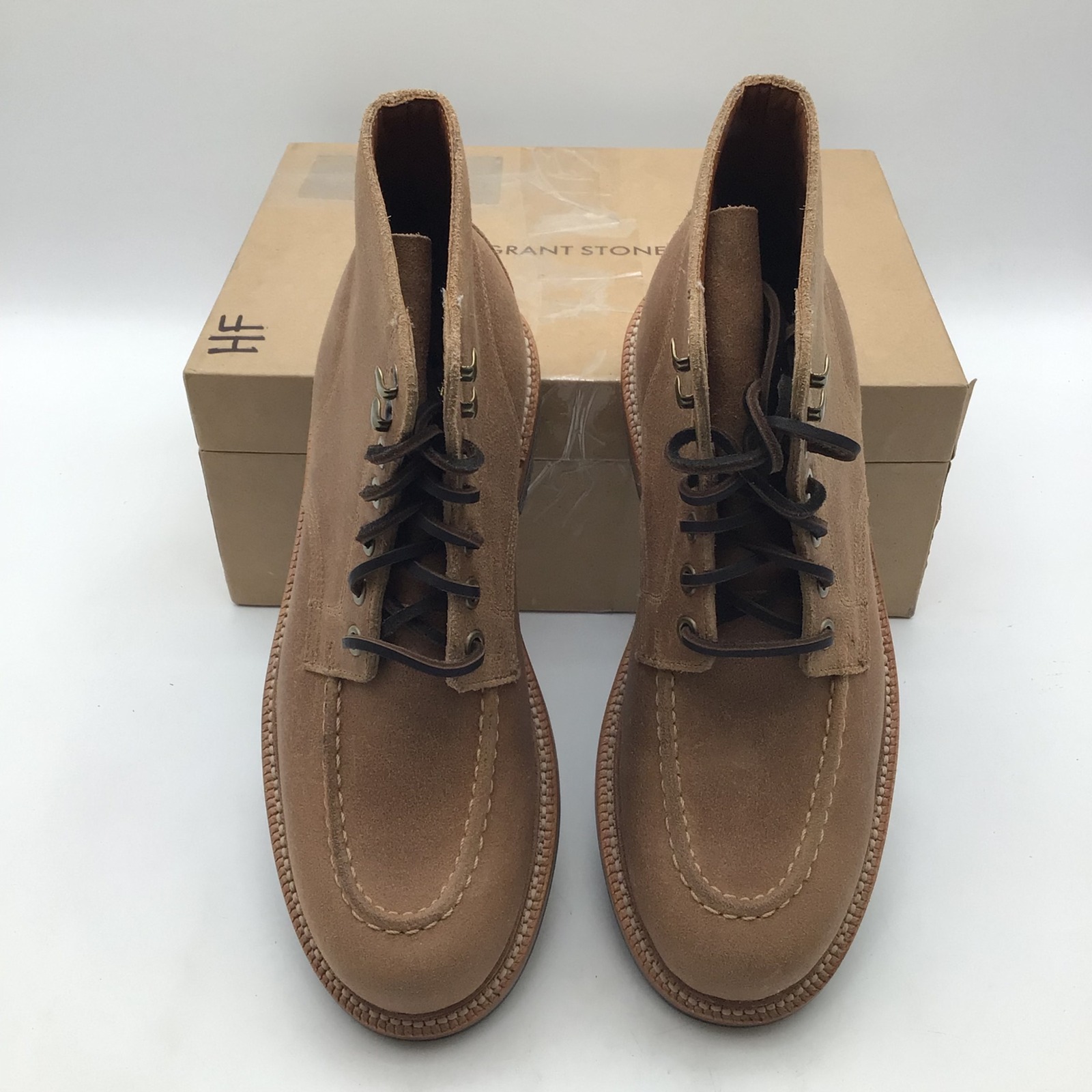 Grant Stone Brass Boot Waxed Natural Leather Lug Sole Mens Size 6.5 E Gs0058 New — image 3 of 7